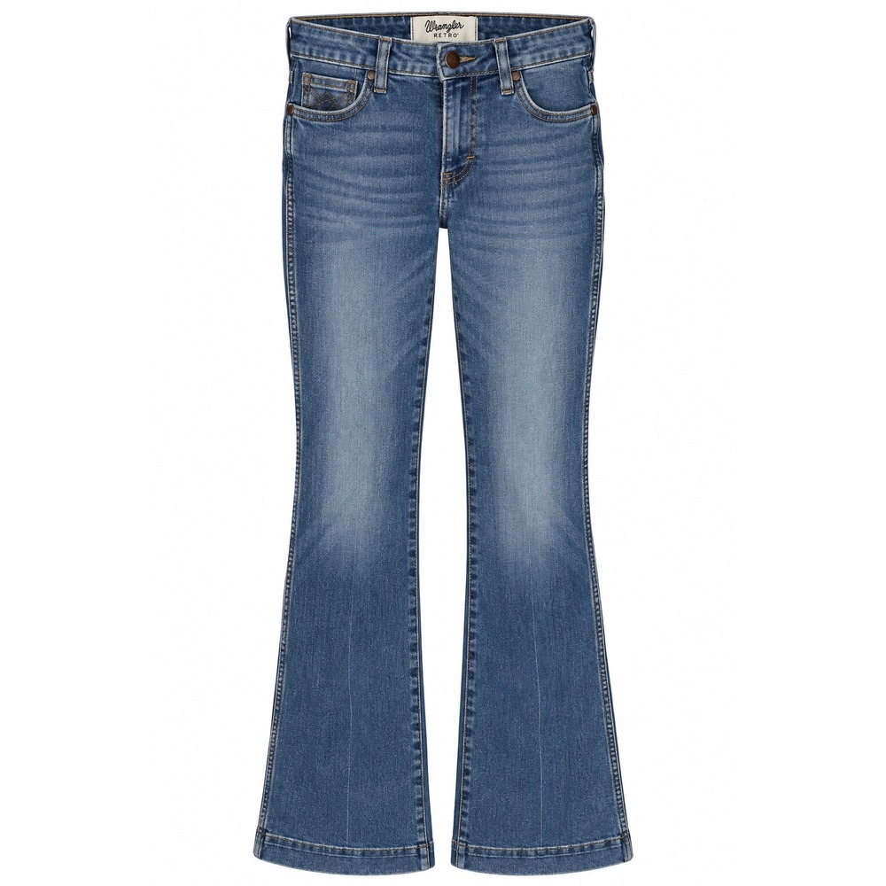 Wrangler Retro 28x34 Flare Jeans Y2K Western Cowgirl Low Rise Denim